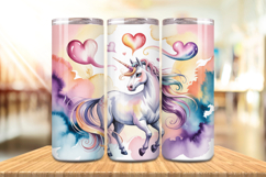 Valentine’s Day Cute Unicorn Tumbler Wrap PNG Big Bundle Product Image 8