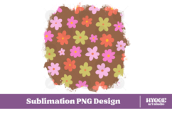Retro Flowers Background Png Floral Paper Sublimation Bundle Product Image 4