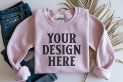 Heliconia Gildan 18000 Folded Flat Lay Mockups Product Image 1