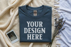 Sport Grey Gildan 5000 Flat Lay Tshirt Mockup, G5000 mockups Product Image 1