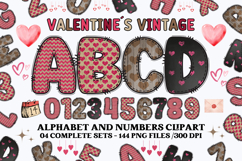 Valentine Alphabet Clip Art, valentines day letters doodle Product Image 1