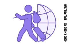 Colored Global Refugee Support Icon Product Image 1