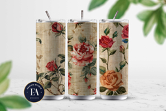Embroidered Jute digital paper | Roses pattern Product Image 2