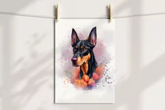 Watercolor doberman dog halloween sublimation PNG Product Image 2