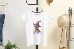 Watercolor oriental cat halloween sublimation PNG Product Image 2
