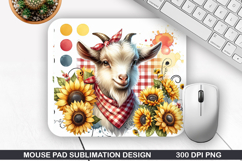 Goat Spring Mouse Pad Sublimation, Animals Mouse Pad PNG Product Image 1