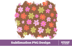Retro Flowers Background Png Floral Paper Sublimation Bundle Product Image 5