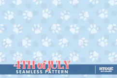 American 4th of July Cat Dog Paw Seamless Pattern PNG DTF Product Image 1