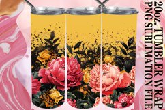 Glittery Floral Leopard Tumbler Graphic: Sublimation - 20oz Product Image 1