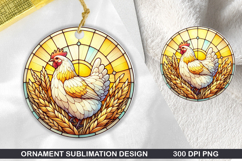 Cute Animals Round Stained Glass PNG Bundle, 30 Designs Product Image 5