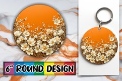 Blossoming Floral Sparkle PNG Sublimation Circle: Keychain, Product Image 1