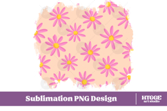 Retro Flowers Background Png Floral Paper Sublimation Bundle Product Image 5