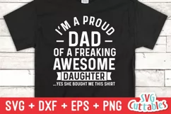 Dad SVG Cut File | Proud Dad Of A Awesome Daughter | Shirt Product Image 1