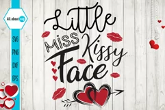 Little Miss Kissy Face Svg, Valentine's Day Svg Product Image 2