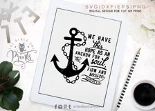 Hope an Anchor for the soul - Hebrews 6 19 SVG PNG EPS DXF Product Image 6