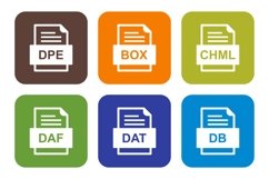 Set Of File Formats Icons Product Image 1