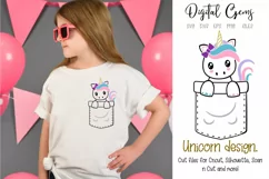Unicorn pocket design SVG / DXF / EPS / PNG files Product Image 1