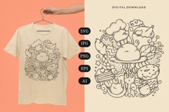 Food Doodle T-shirt | SVG Product Image 1