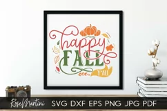 Happy Fall Y'All SVG PNG Fall SVG Autumn Pumpkin Spice SVG Product Image 1