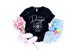 Bella Canvas Mockup 3001 Black T-shirt Mock Up Spring Product Image 1