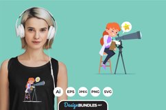 Female Scientist for T-Shirt Design Product Image 1