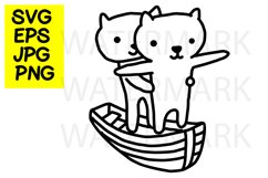 Cat couple in love-SVG-EPS-JPG-PNG Product Image 1