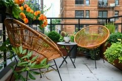 Relaxing on a modern, lush, city balcony garden Product Image 1