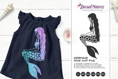 Mermaid SVG Cut File - Hand Drawn Mermaid Illustration Product Image 1