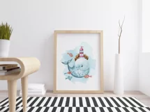 Whale clipart. Watercolor nursery whale illustration Product Image 4