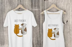 Cat and dog SVG. Best friends. Adorable animals. Product Image 2