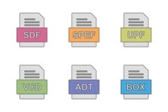 Set Of File Formats Icons Product Image 1