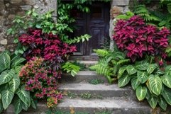 Enchanting doorway flanked by lush foliage Product Image 1