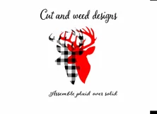  Buffalo Plaid Reindeer Deer Head Silhouette Printable svg cut files for silhouette or cricut Product Image 3