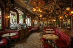 Opulent vintage caf interior with ornate decor Product Image 1