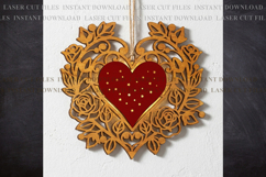 Led light Heart ornament svg Laser cut Template Product Image 1