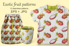 Seamless pattern with tropical fruits. Dragon fruit, pitaya Product Image 1