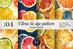 Citrus tie dye Digital paper, fruit tie dye pattern Product Image 1
