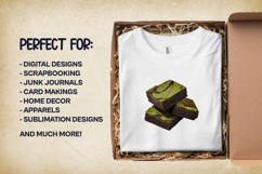Matcha Brownies Clipart Bundle 4 PNG Product Image 2