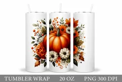 Fall Pumpkin Tumbler Sublimation. Fall Tumbler Design Product Image 1