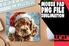 Winter Santa Dog Mouse Pad Sublimation PNG Product Image 1