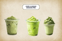 Matcha Smoothie Clipart Bundle 4 PNG Product Image 2