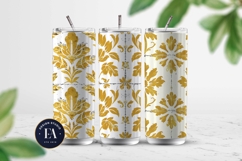 Gold Retro Floral Block Print | Geometric Floral Pattern Product Image 2