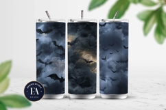 Bats Night Sky Pattern, Dark Gothic Bat Seamless Paper Product Image 2