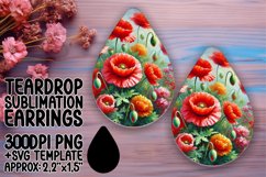 Artful Teardrop Design for Sublimation , Flower Product Image 1