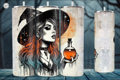 4 Witch Seamless Tumbler Sublimation, 20 oz Tumbler Wrap Product Image 3