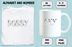Cute Puppies Alphabet PNG, watercolor Letters &amp; Numbers Product Image 7