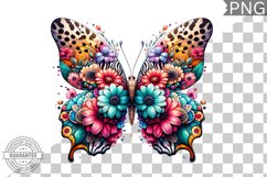 Vibrant Floral Butterfly Sublimation - Clipart PNG Design Product Image 1