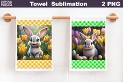 Easter Bunny Towel | Spring Animal Kitchen Towel Product Image 1