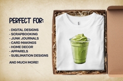 Matcha Smoothie Clipart Bundle 4 PNG Product Image 3
