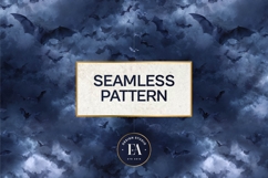 Bats Night Sky Pattern, Dark Gothic Bat Seamless Paper Product Image 3